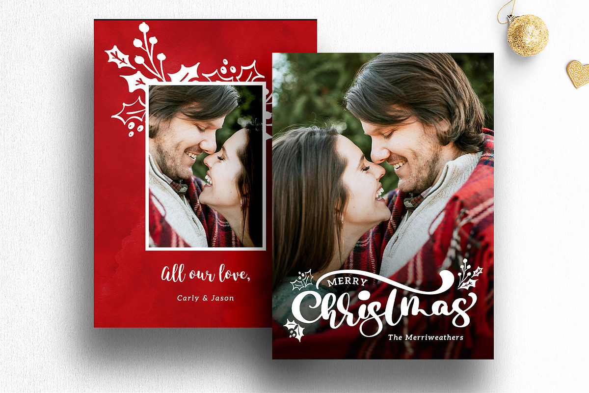 Christmas Card Psd Template Bundle | Creative Photoshop Templates ~ Creative Market