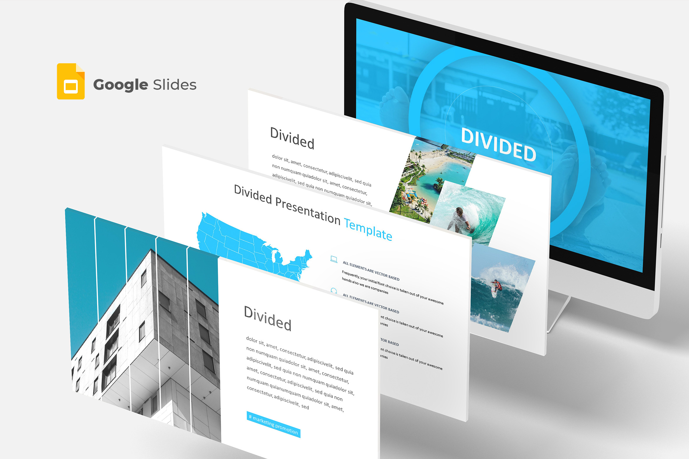 Divided - Google Slides Template | Presentation Templates ~ Creative Market