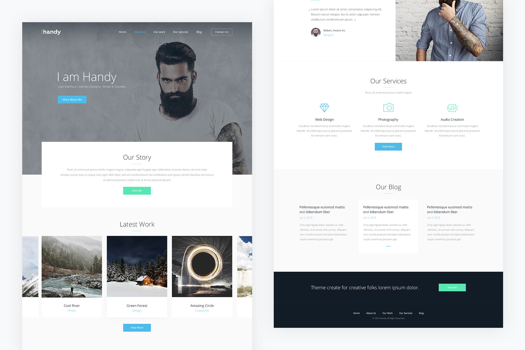 Handy — Portfolio PSD Template | Website & App Templates ~ Creative Market