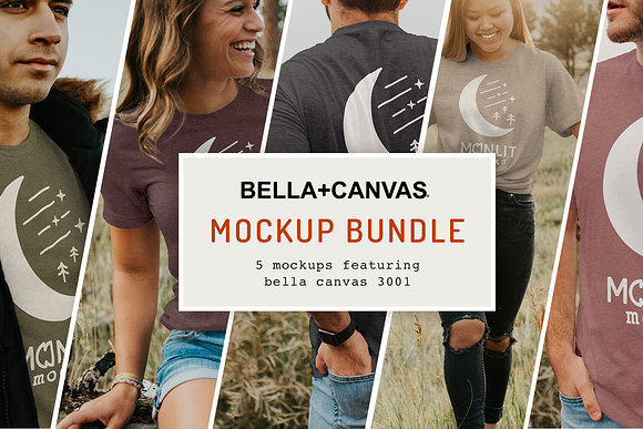 The Bella Canvas 3001 Mockup Bundle | Advertising Mockups