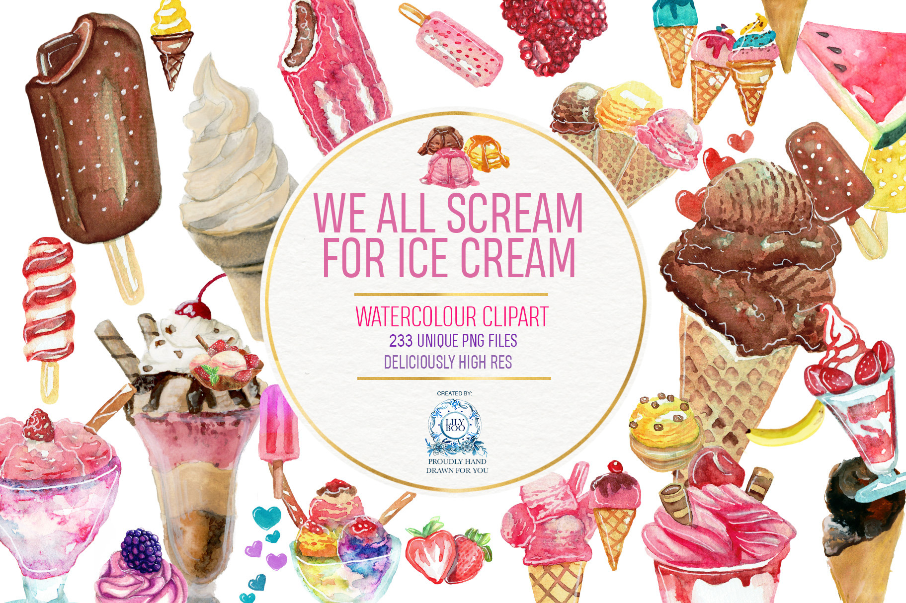 ice cream watercolor clipart 223 png pre designed photoshop graphics creative market ice cream watercolor clipart 223 png