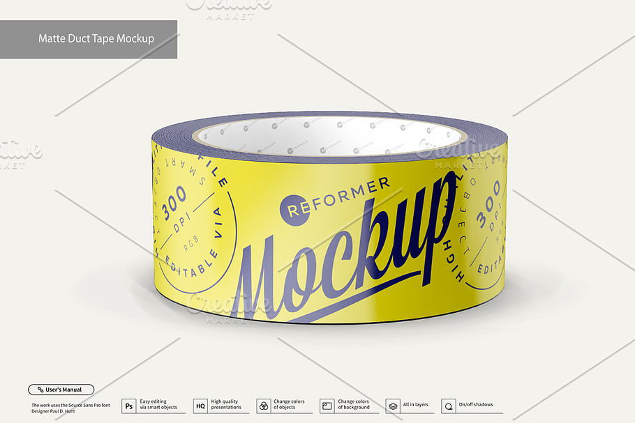 Download Matte Duct Tape Mockup | Creative Photoshop Templates ...