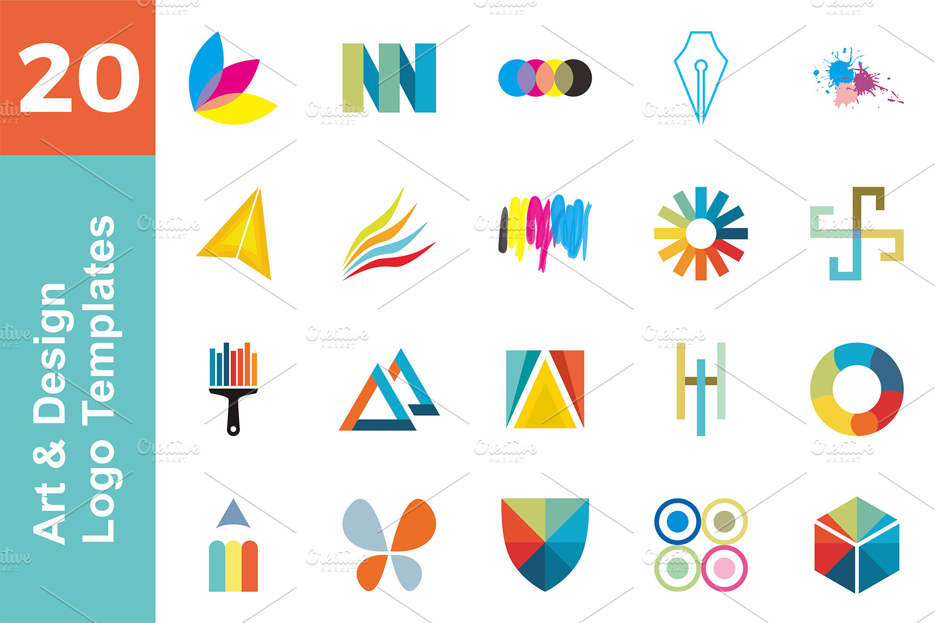 20 Logo Art & Design Bundle | Creative Illustrator Templates ~ Creative