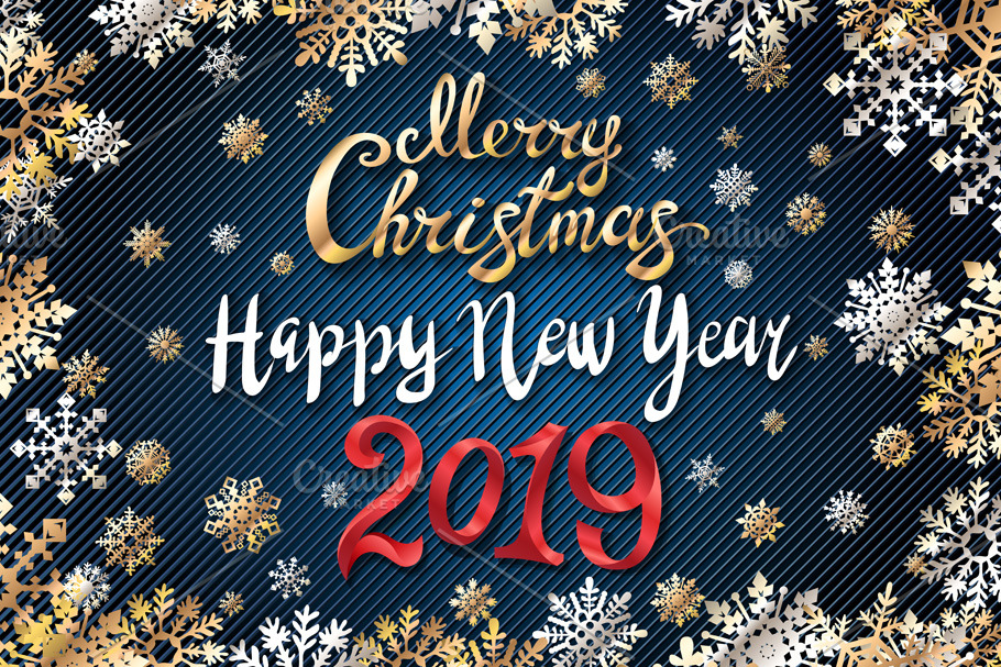 Merry Christmas Happy New Year 2020 | Pre-Designed Illustrator Graphics ~ Creative Market