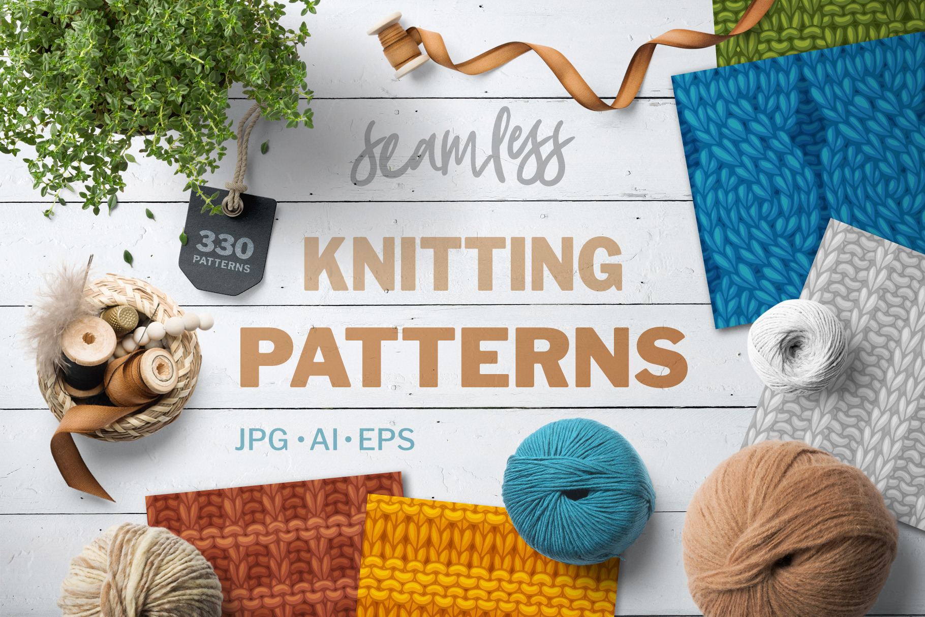 Knitting Seamless Vector Patterns Graphic Patterns Creative Market