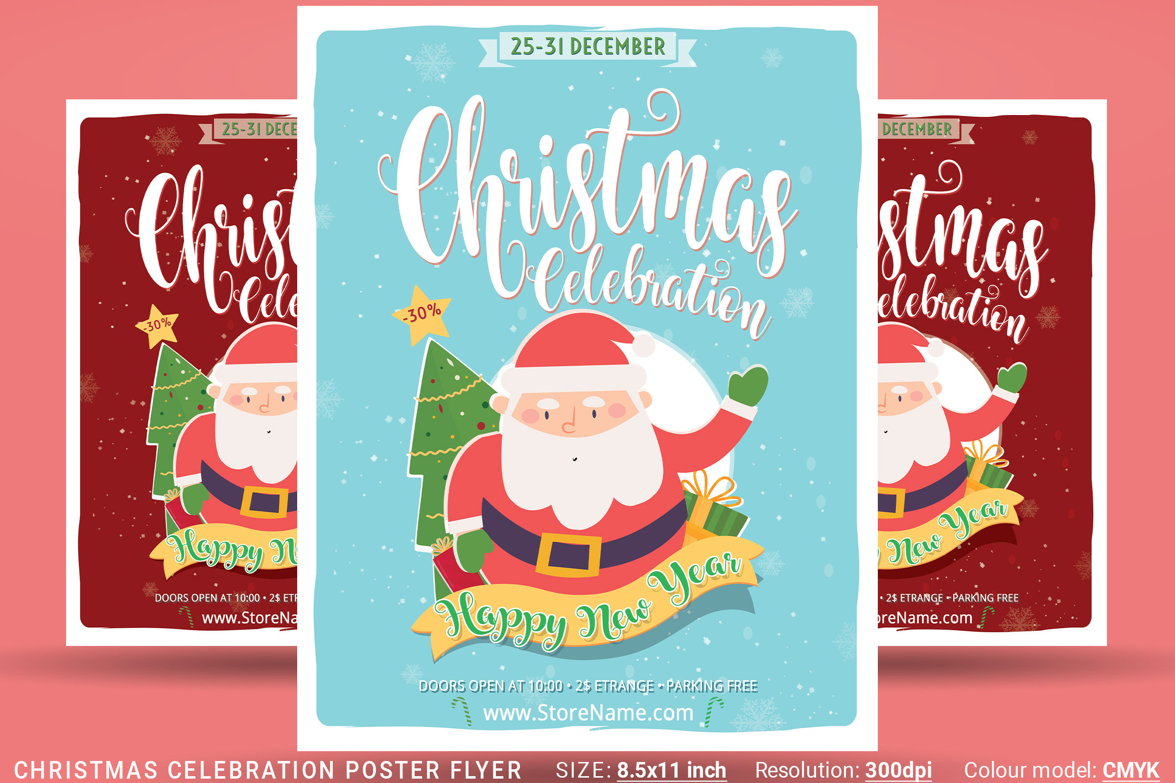 Christmas Celebration Poster Flyer | Flyer Templates ~ Creative Market