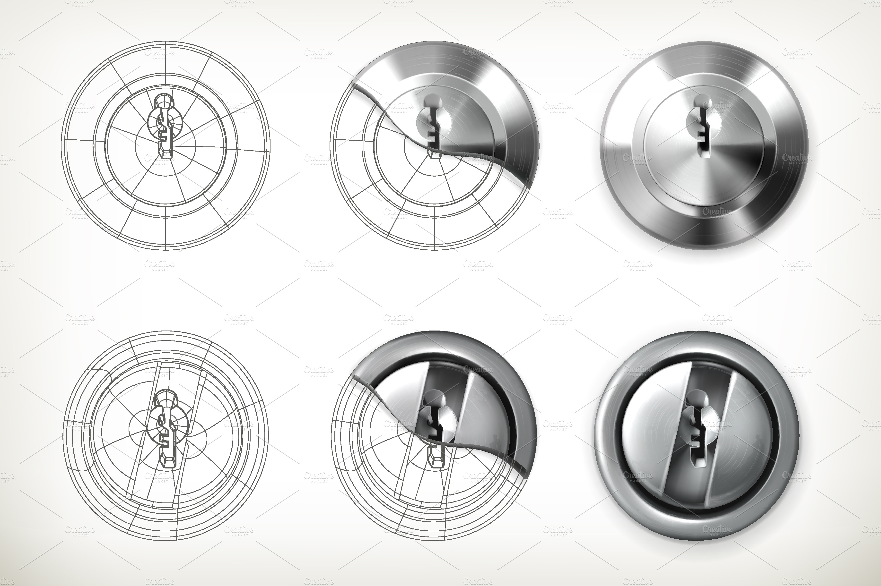 keyhole-vector-icons-graphic-objects-creative-market