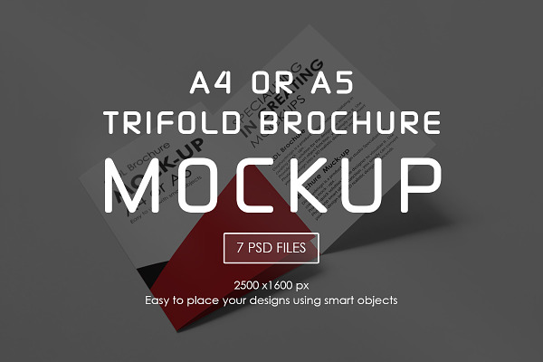 Download A4 Bifold Brochure Mockup Creative Photoshop Templates Creative Market PSD Mockup Templates