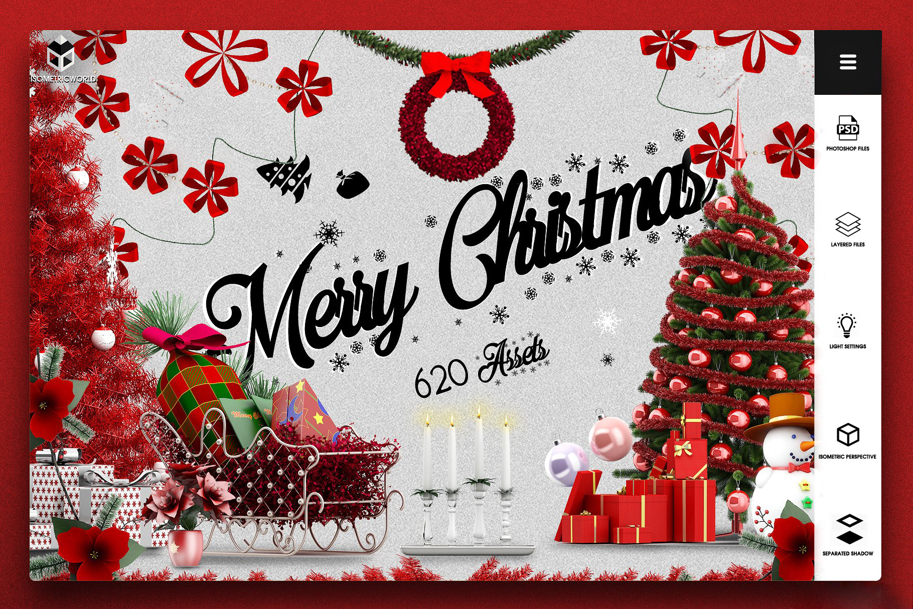 Merry Christmas Scene Creator | Creative Photoshop Templates ~ Creative Market