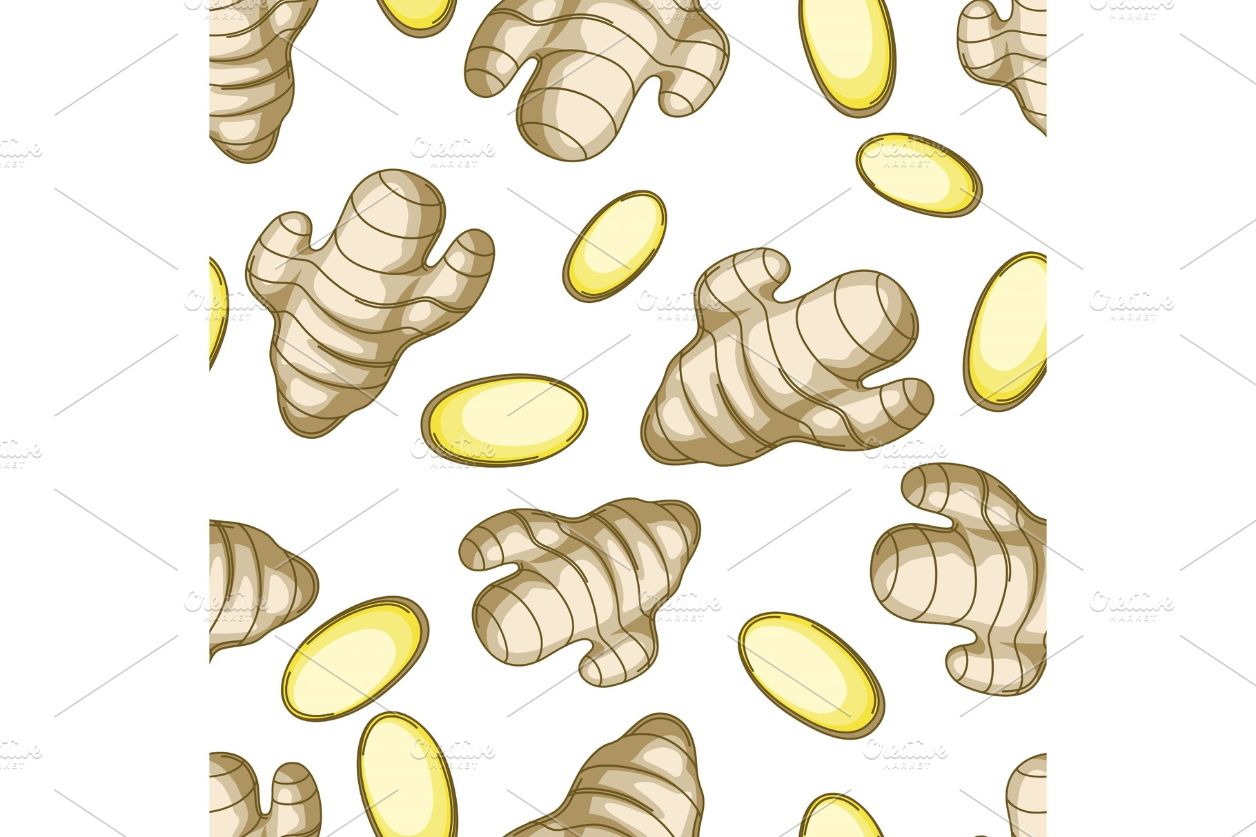 Seamless pattern with ginger. PreDesigned Vector Graphics Creative