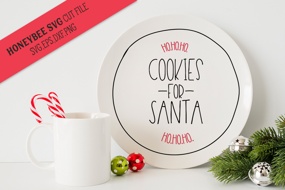 Cookies For Santa S Plate Pre Designed Illustrator Graphics Creative Market