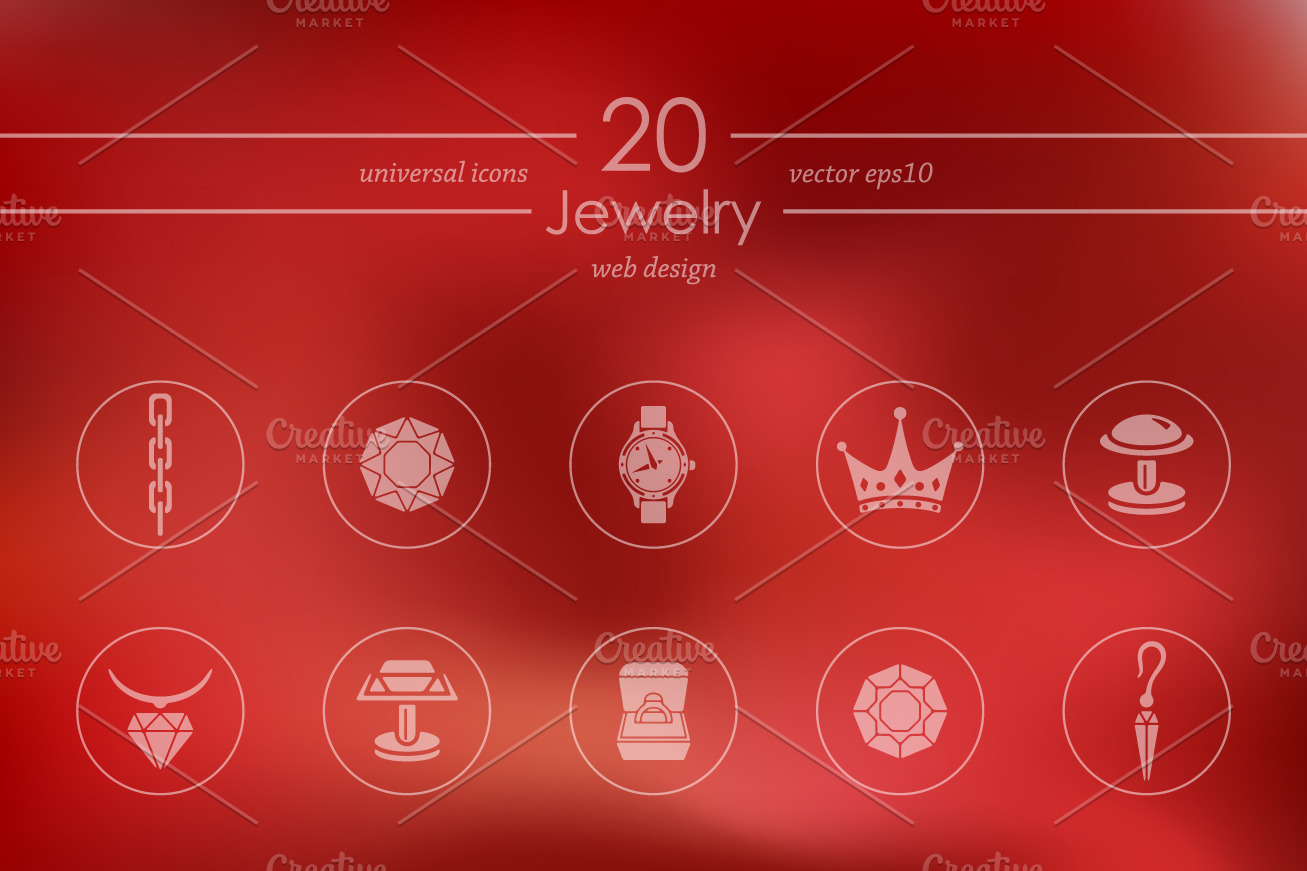 Set of jewelry icons | Pre-Designed Illustrator Graphics ~ Creative Market