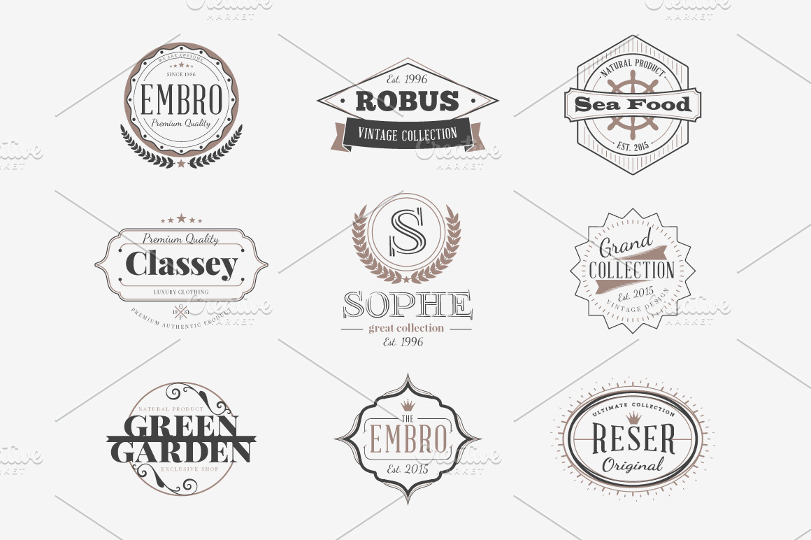 Set of Vintage Badges | Branding & Logo Templates ~ Creative Market