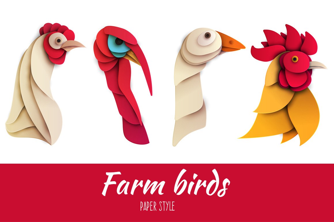 Farm birds | Animal Illustrations ~ Creative Market