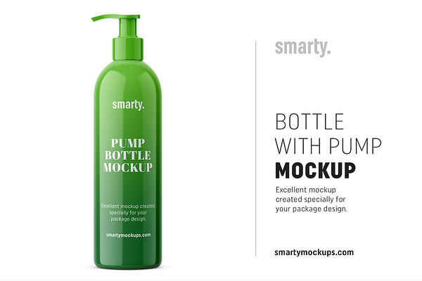 Download Bottle With Pump Mockup Cobalt Creative Photoshop Templates Creative Market