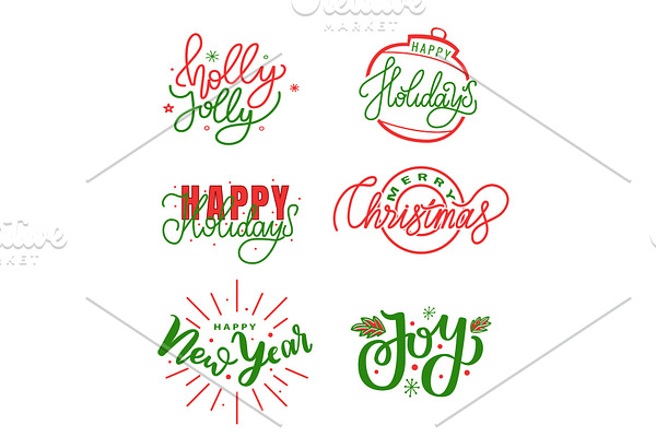 Holly Jolly Quote, Merry Christmas | Pre-Designed Vector Graphics ~ Creative Market