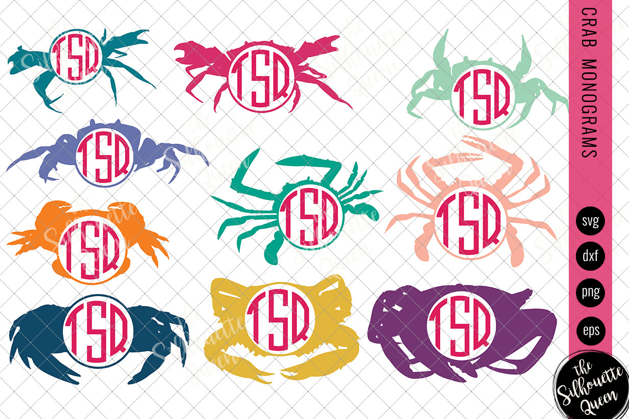 Download Crab Svg Monogram Svg Circle Frame Pre Designed Illustrator Graphics Creative Market