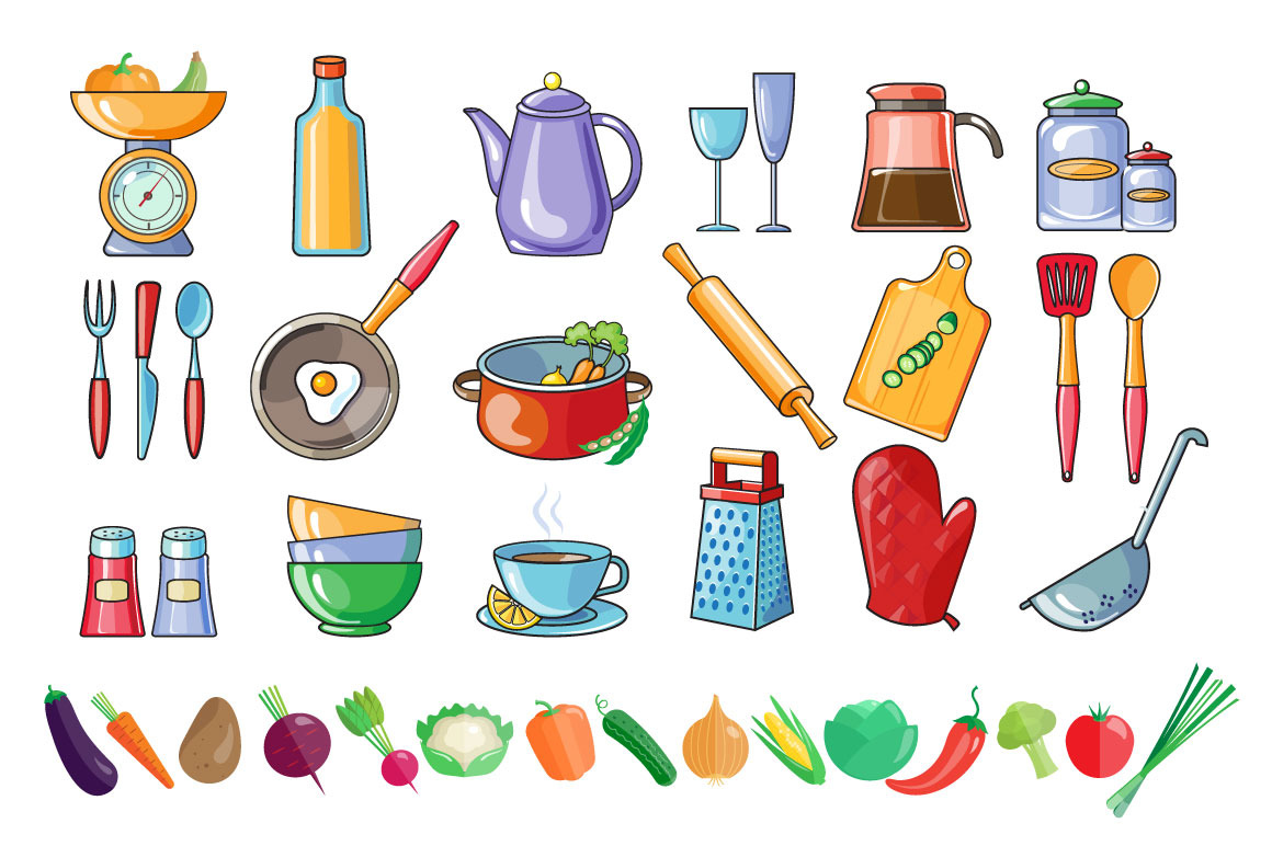 Watercolor Kitchen Utensils Clipart. Baking Tools PNG Sublimation By Olya  Haifisch