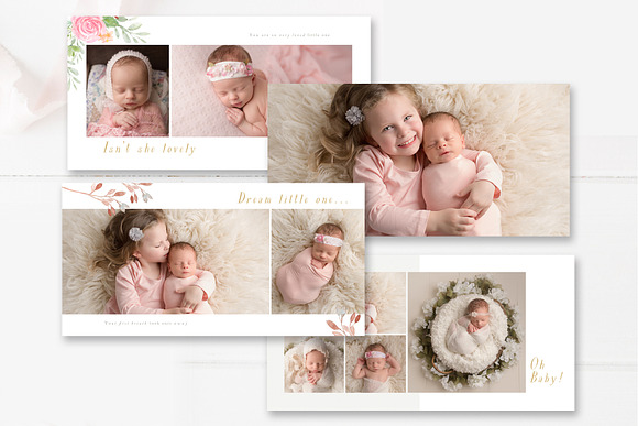 Baby Photo Book Template. Freebie!  Stationery Templates ~ Creative Market