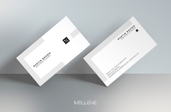 Minimal White Business Card  Business Card Templates ~ Creative Market