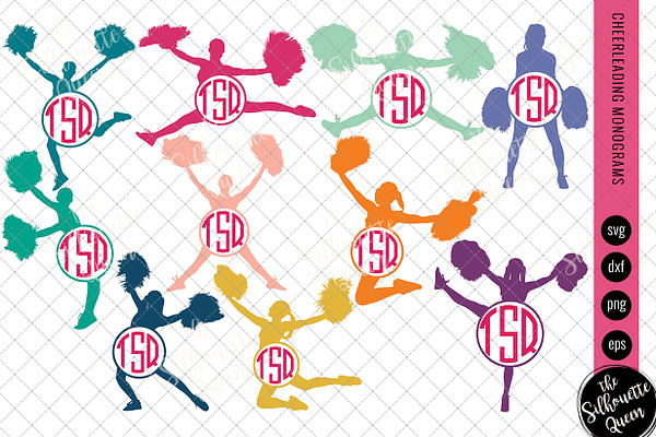 Cheerleader Svg Monogram Pre Designed Illustrator Graphics Creative Market