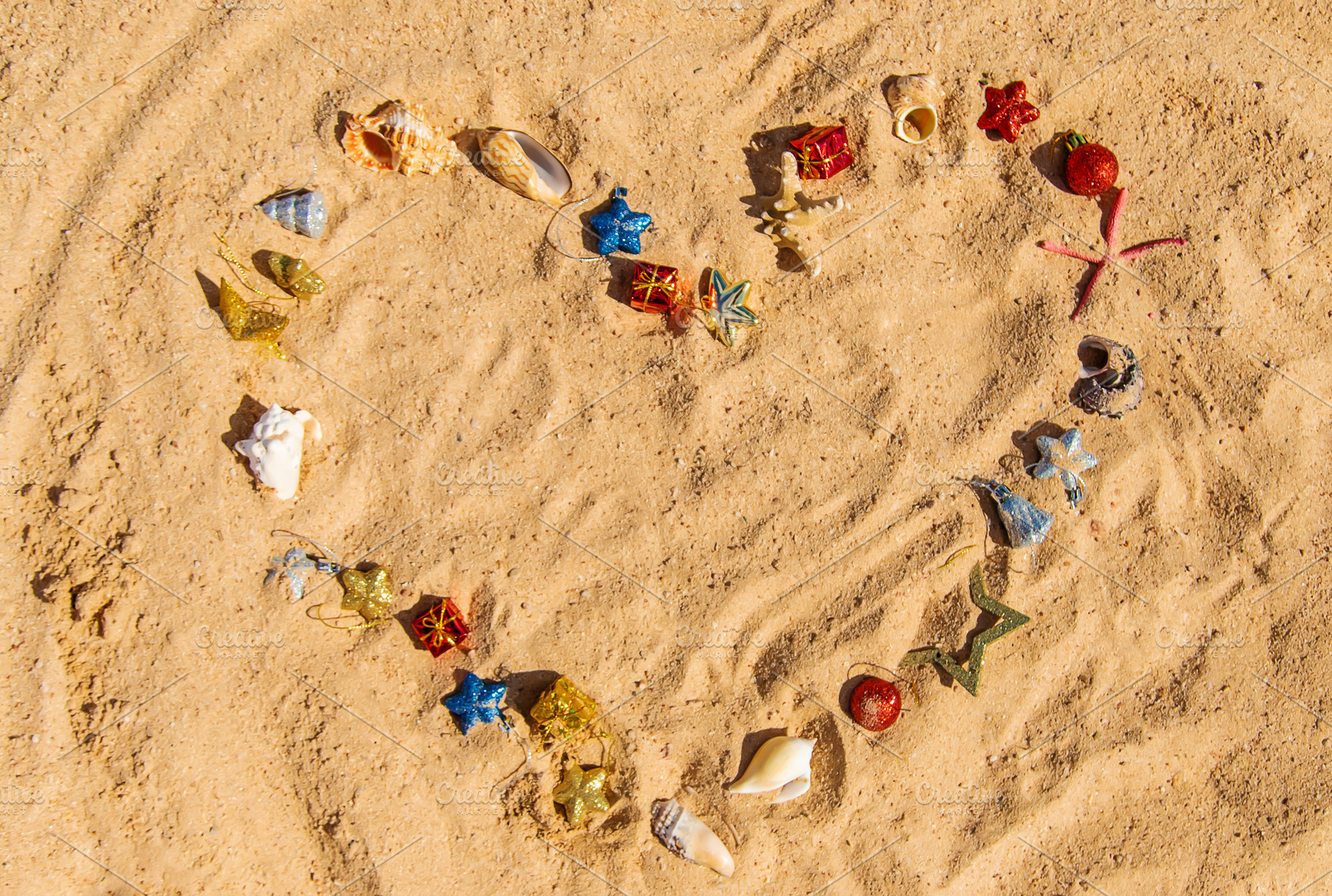 Christmas background on the beach stock photo containing christmas and | High-Quality Holiday