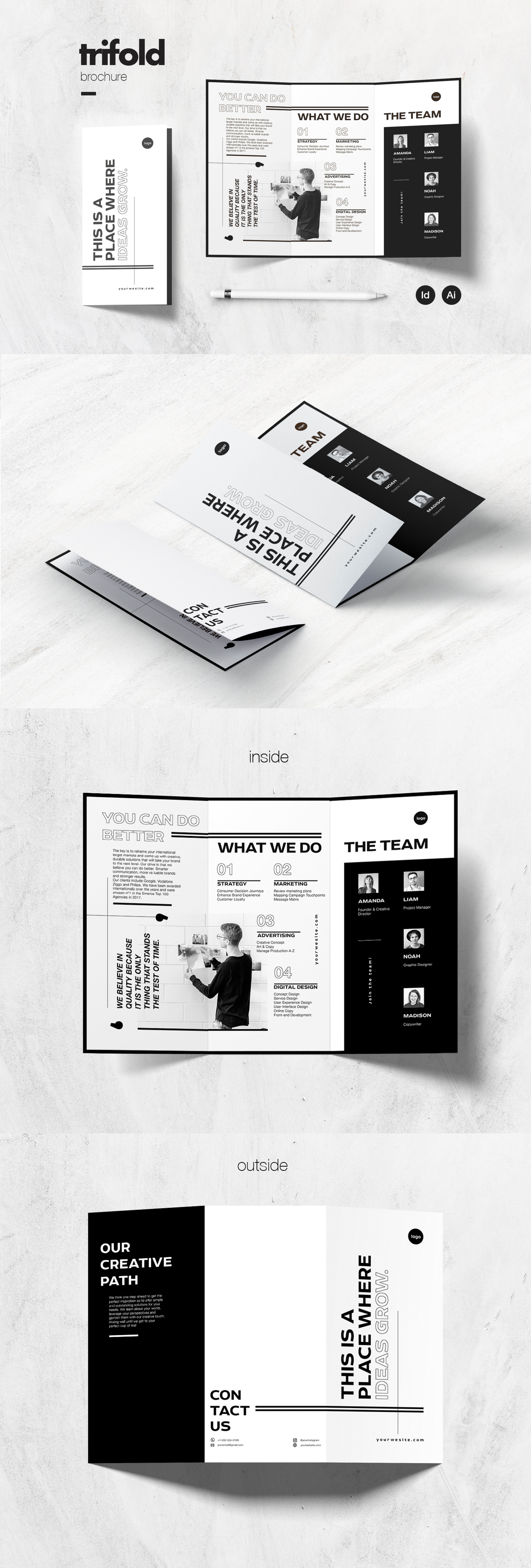 Multipurpose Trifold Brochure | Brochure Templates ~ Creative Market