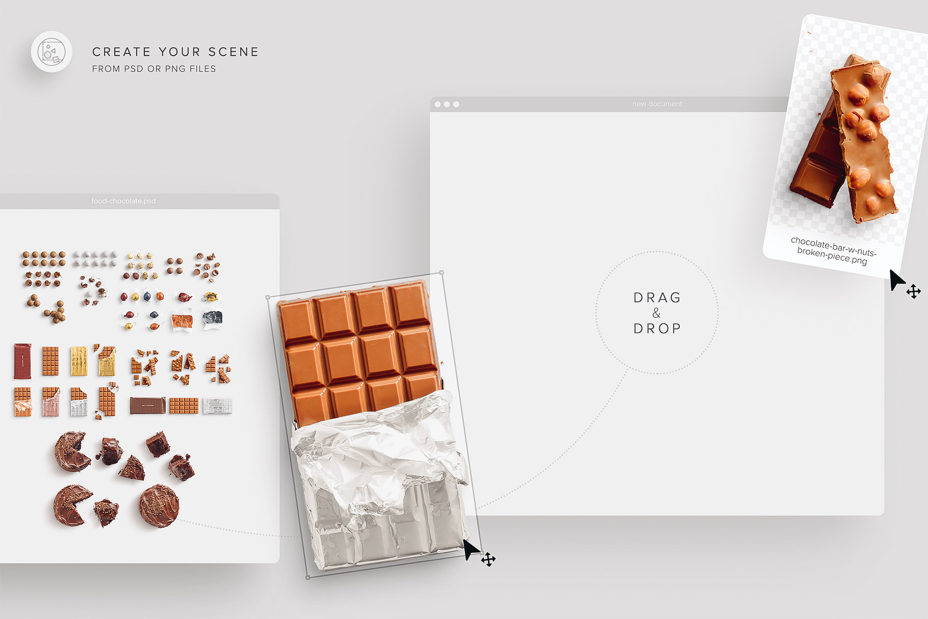 Download Chocolate Treats Scene Creator Creative Photoshop Templates Creative Market