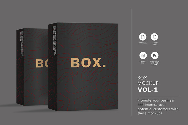 Download Box Mockup Vol 1 Creative Photoshop Templates Creative Market PSD Mockup Templates