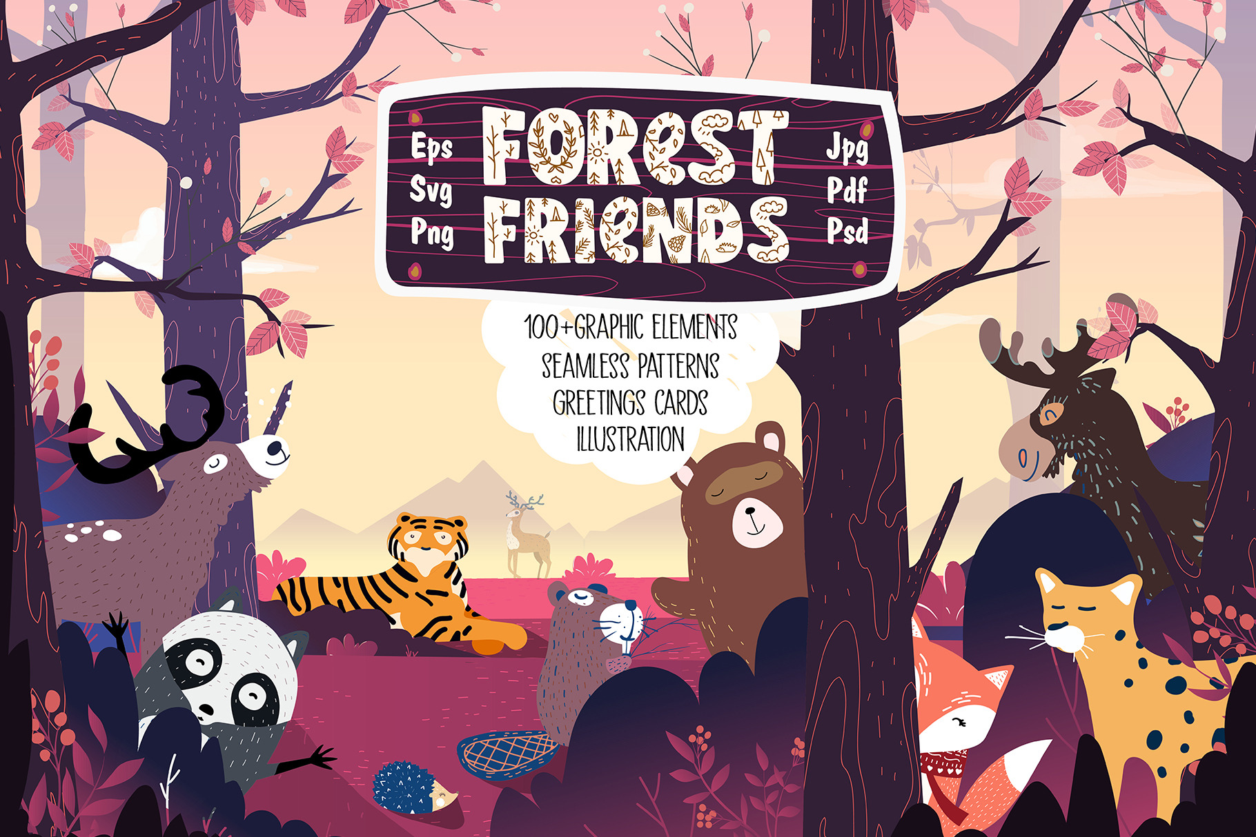 Forest Friends Graphic Pack | Animal Illustrations ~ Creative Market