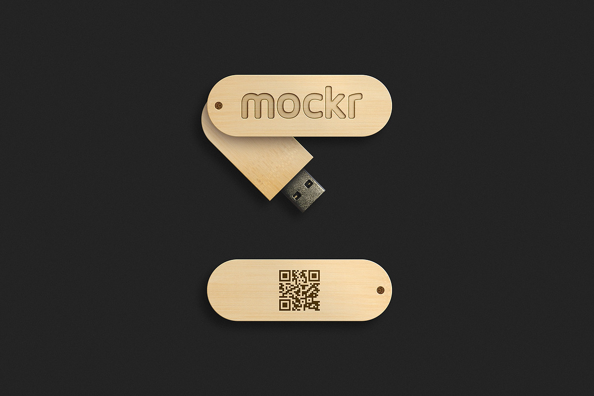 Download Realistic Wood Usb Stick Mockup Psd | Creative Photoshop Templates ~ Creative Market