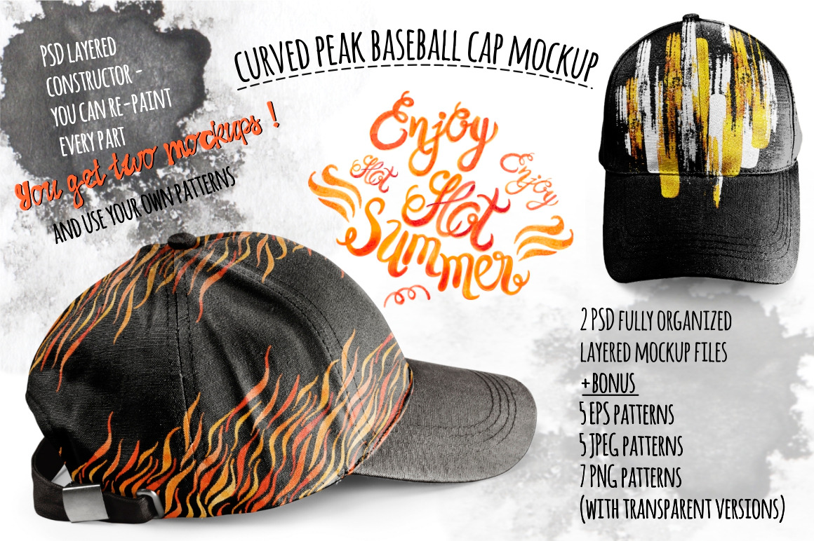 Download Curved peak Baseball Cap Mockup | Creative Illustrator ...