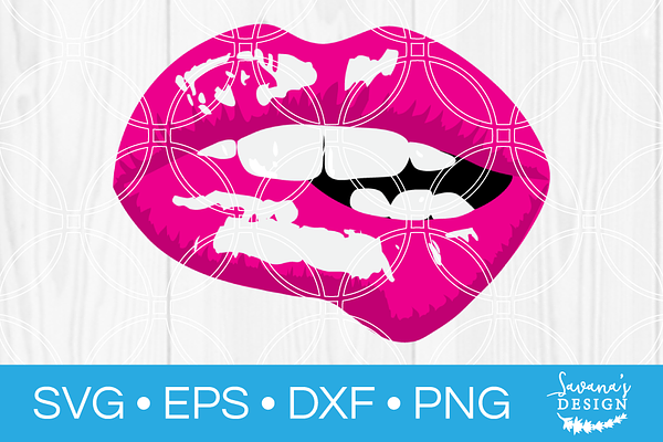 Biting Lip Svg Cut File Pre Designed Photoshop Graphics Creative Market