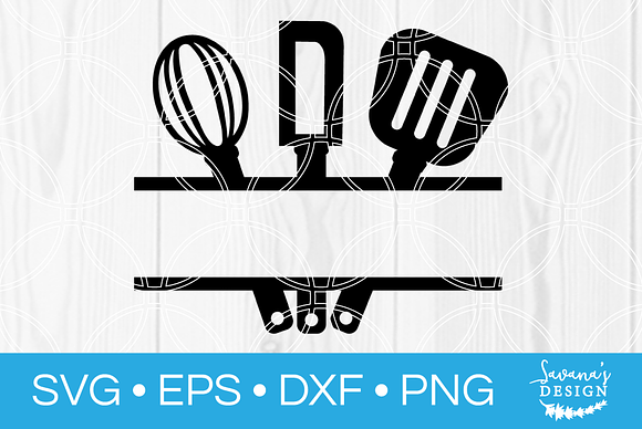 Download Kitchen Utensils Split Monogram Svg Pre Designed Photoshop Graphics Creative Market