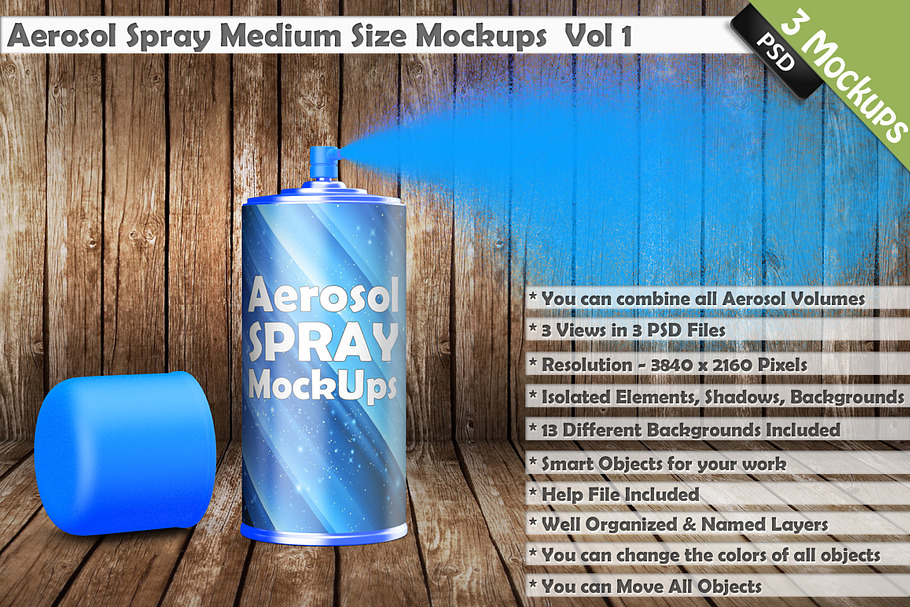 Download Aerosol Spray Can Mockup vol 2 | Creative Photoshop Templates ~ Creative Market