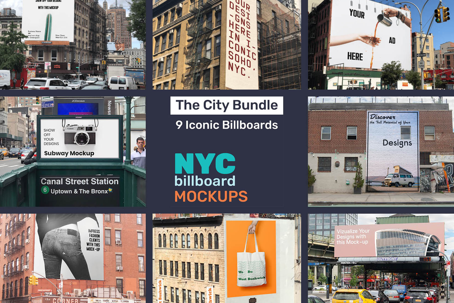 Download Nyc Billboard Mockup Bundle Creative Photoshop Templates Creative Market