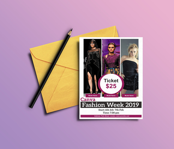 Fashion Show Invitation Card  Invitation Templates ~ Creative Market