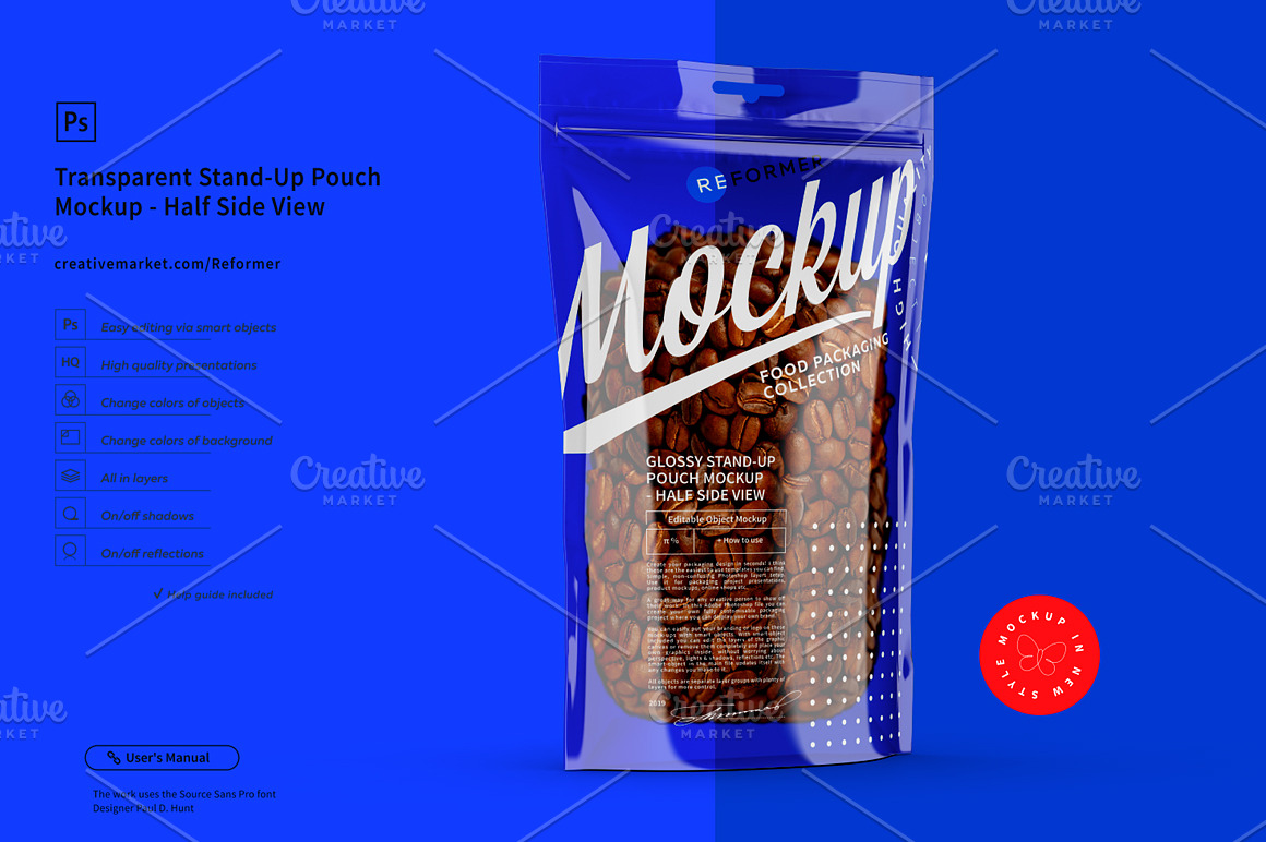 Download Transparent Stand Up Pouch Mockup Creative Photoshop Templates Creative Market