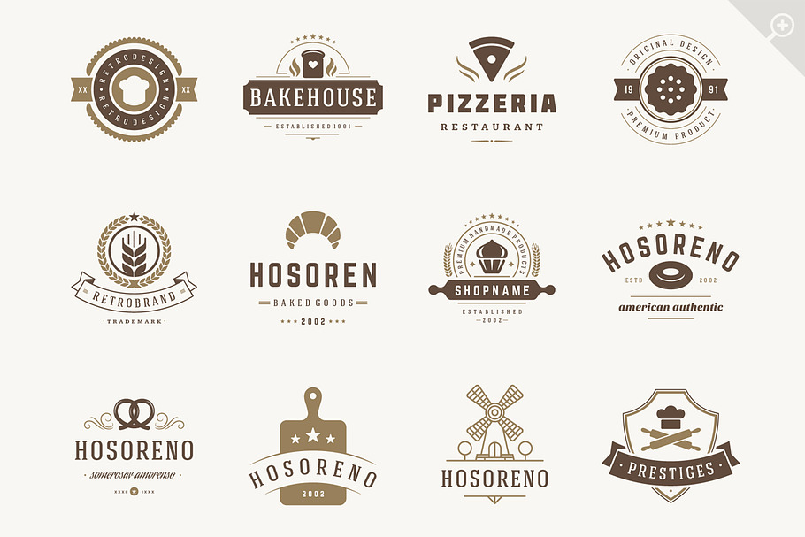 16 Bakery Logotypes and Badges | Creative Illustrator Templates ...