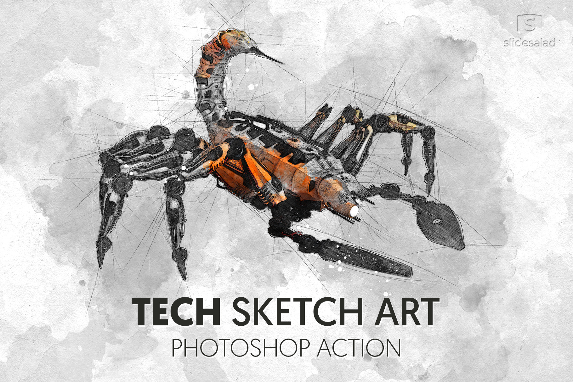 tech sketch photoshop action free download