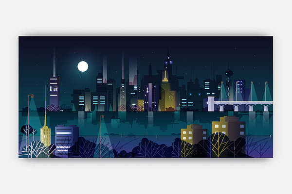 Night cityscape | Pre-Designed Illustrator Graphics ~ Creative Market