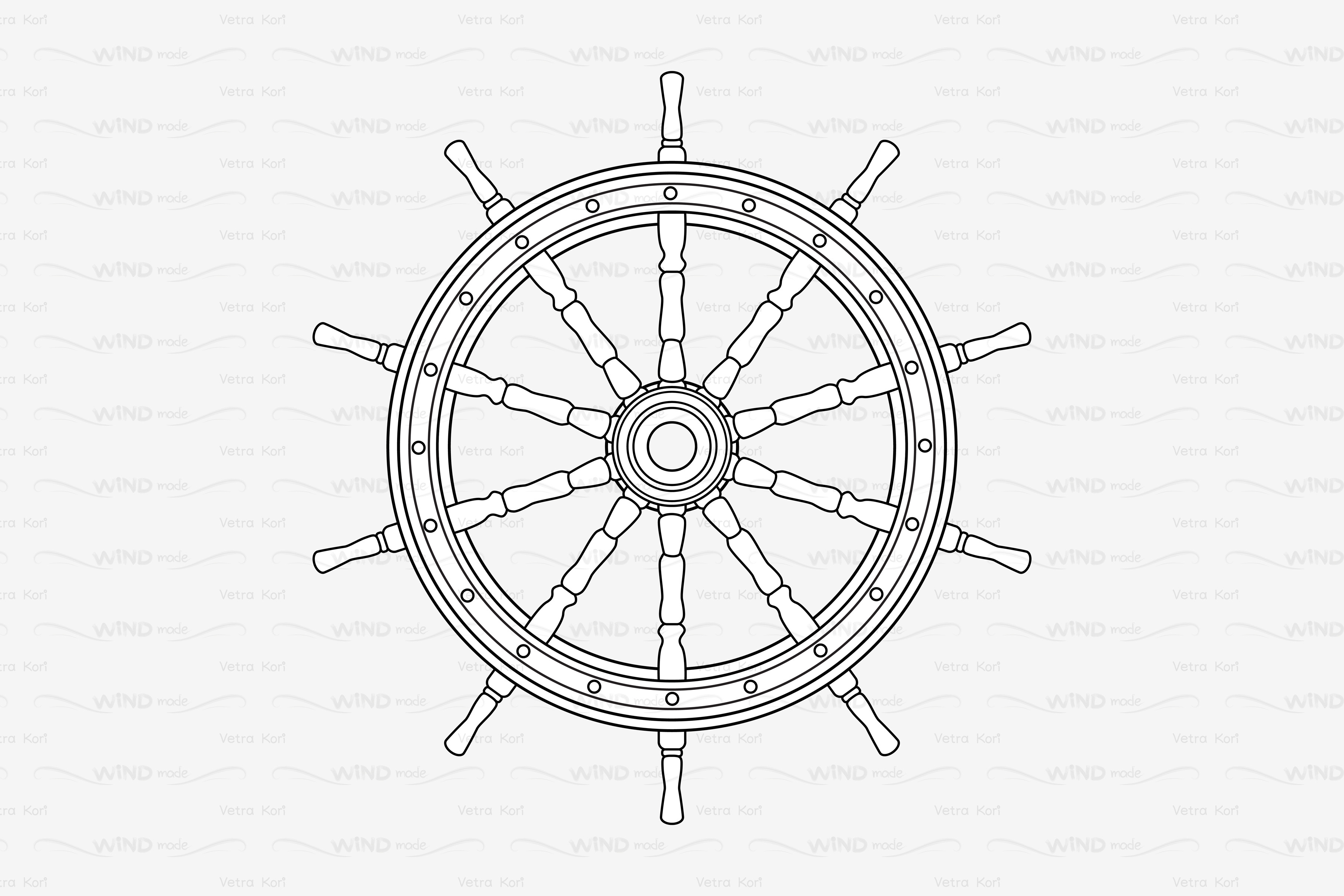 vector outline handwheel | Graphic Objects ~ Creative Market