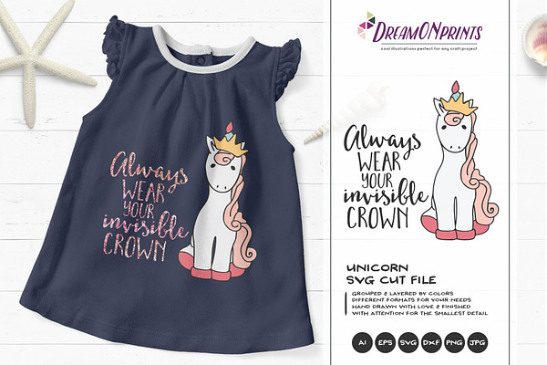 Download Unicorn Svg Crown Svg Princess Pre Designed Photoshop Graphics Creative Market PSD Mockup Templates