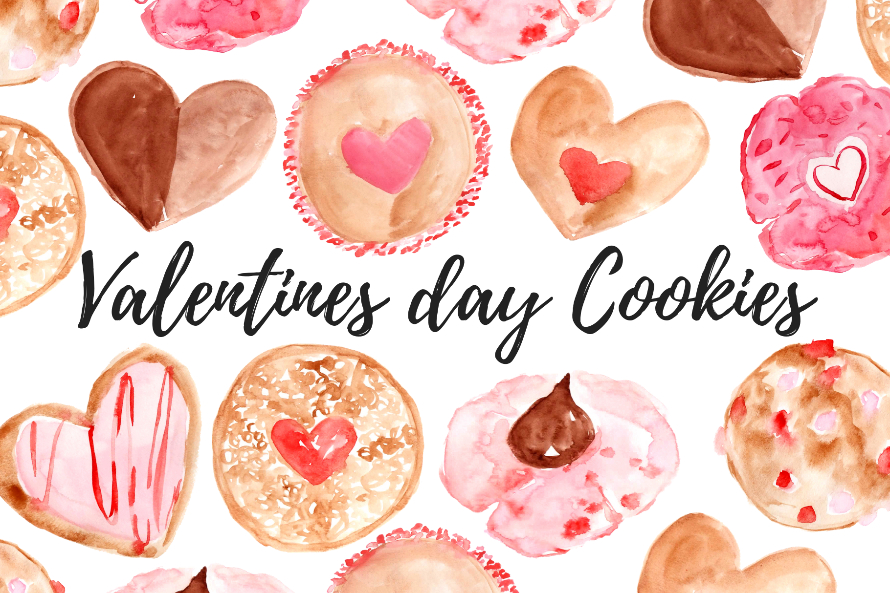 Watercolor Valentines day Clipart | Food Illustrations ~ Creative Market