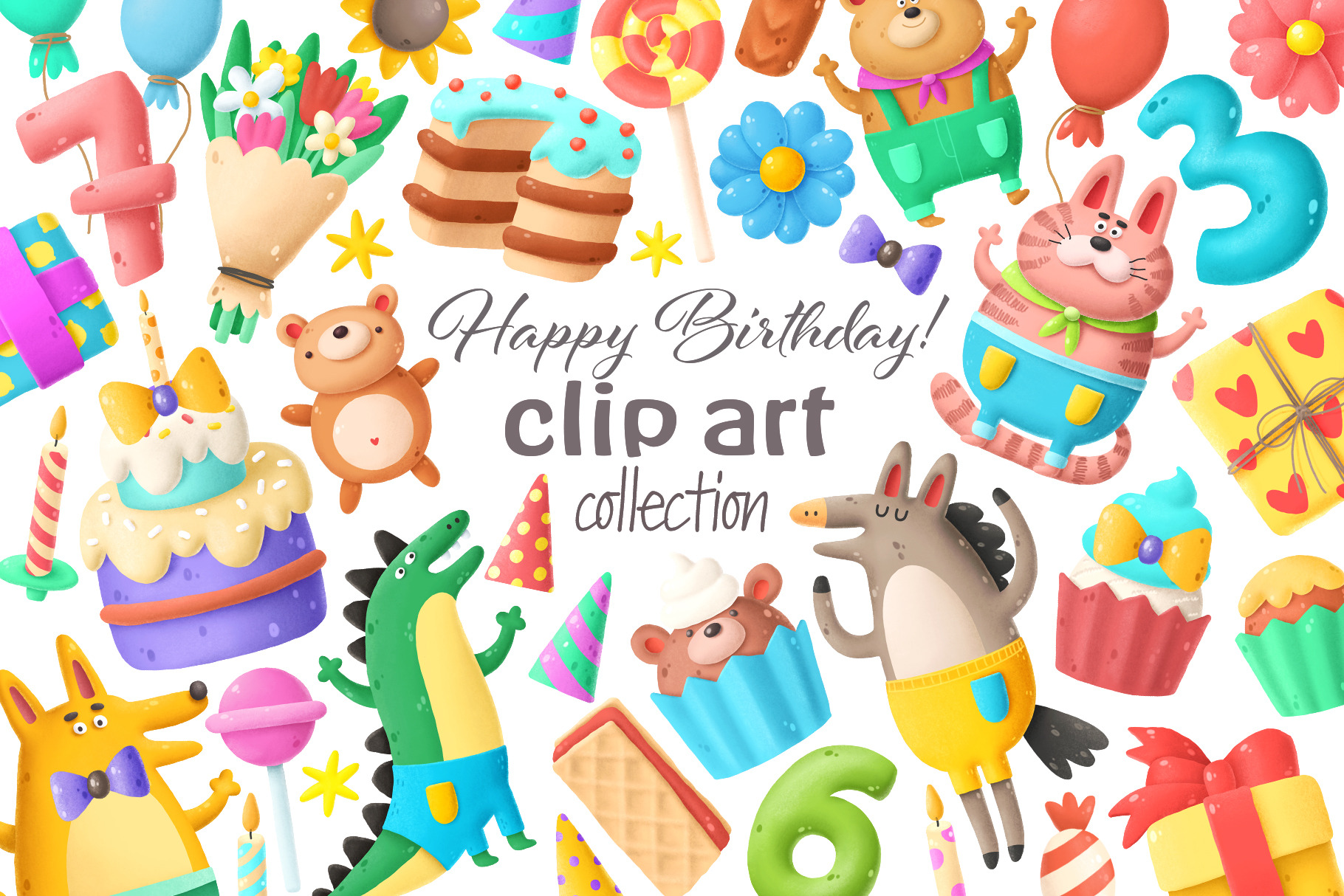 Birthday clipart bundle | Pre-Designed Photoshop Graphics ~ Creative Market