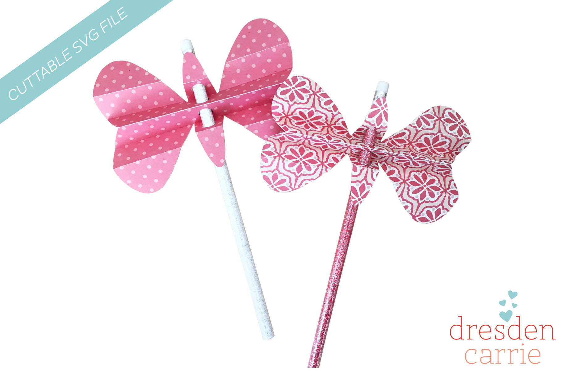 Butterfly Pencil Topper Creative Illustrator Templates Creative Market