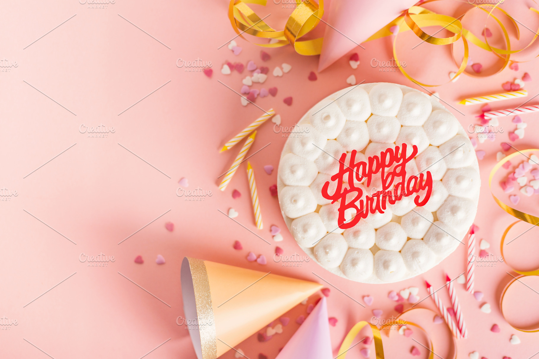 Party birthday background with cake featuring birthday, cake, and party |  Holiday Stock Photos ~ Creative Market