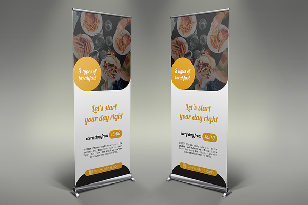 Restaurant Roll Up Banner Creative Other Presentation Software Templates Creative Market