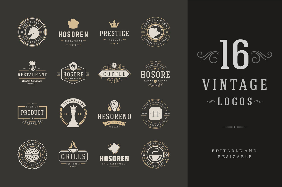 16 Vintage Logotypes or Badges | Branding & Logo Templates ~ Creative ...