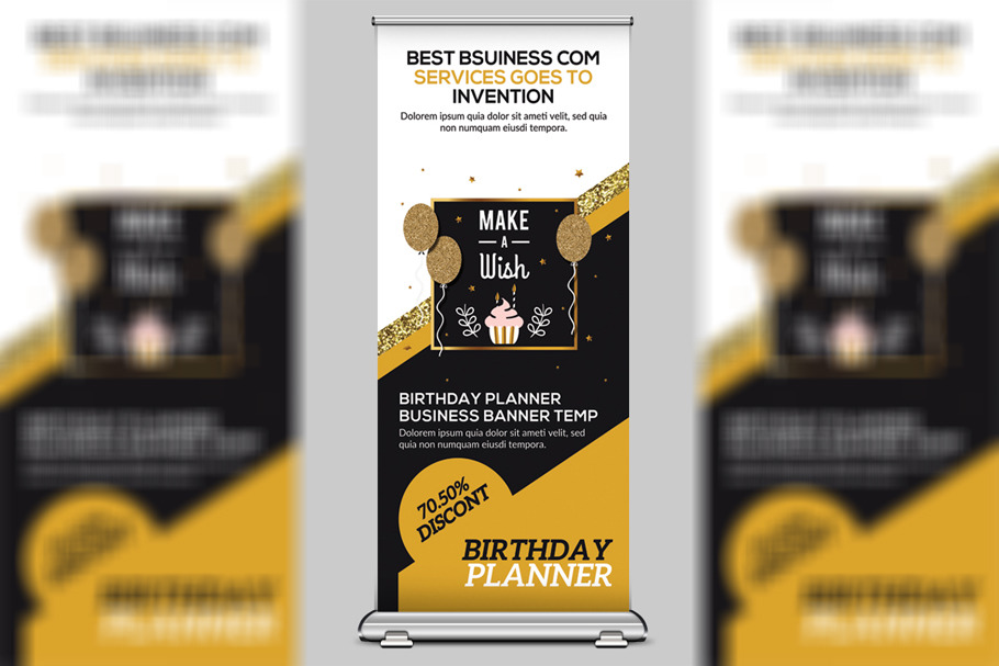 Birthday Planner Roll Up Banner Creative Photoshop Templates Creative Market